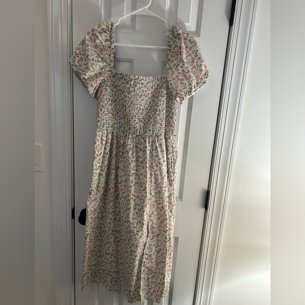 JCREW- Floral Dress in Cream and Pink. Size M. New with tags.